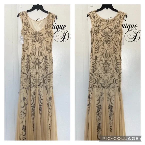 Adrianna Papell beaded sleeveless long gown - Picture 9 of 9